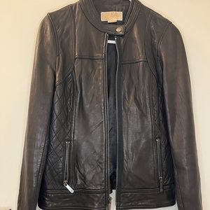 Michael Kors Women’s Genuine Leather Jacket, Black, size small.